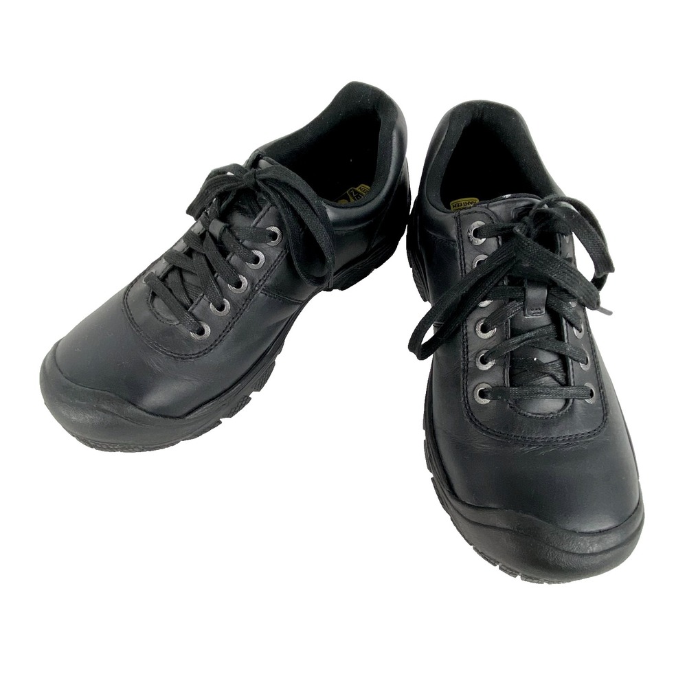 KEEN Kanteen Leather Loafers Mens 10 Black Utility Oxfords Work Comfort Shoes 43